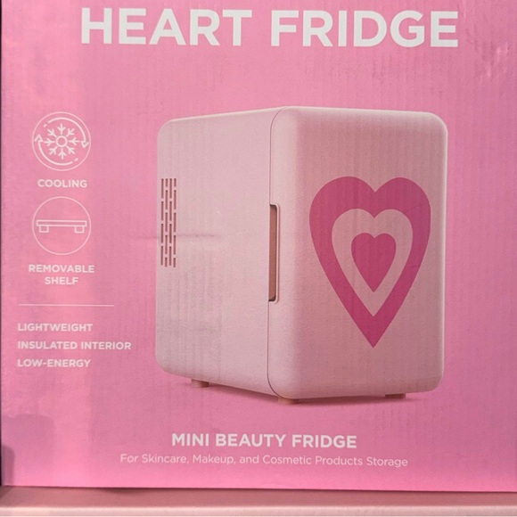 Pink Heart Mini Beauty Fridge